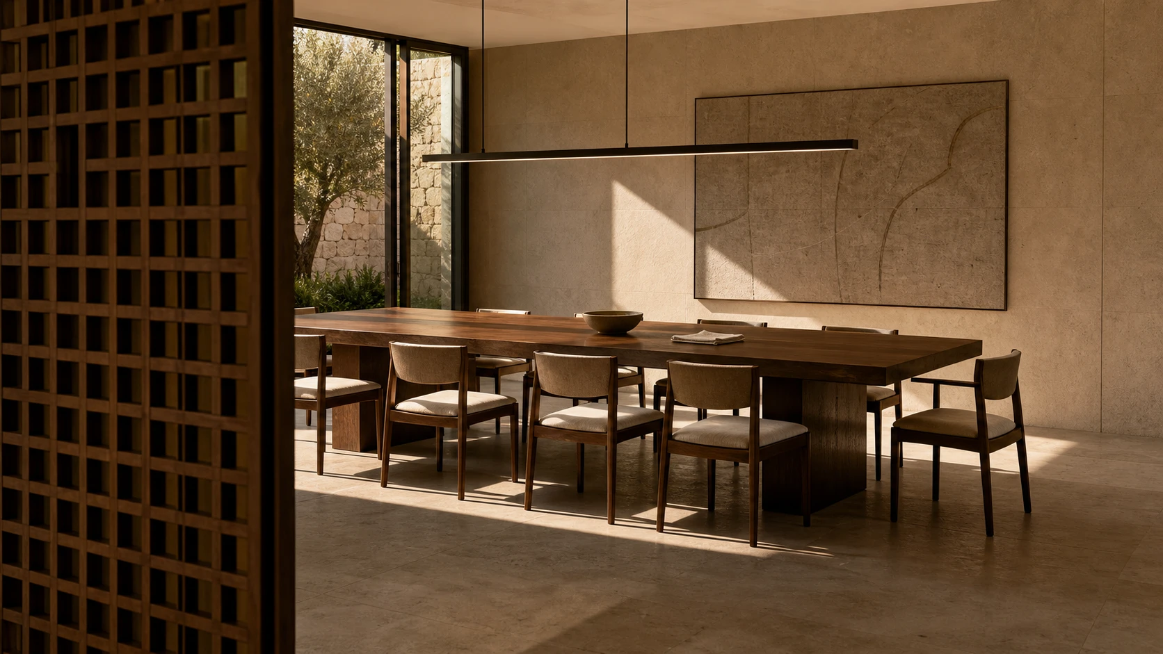 Afternoon light across the BORVEA kitchen atelier